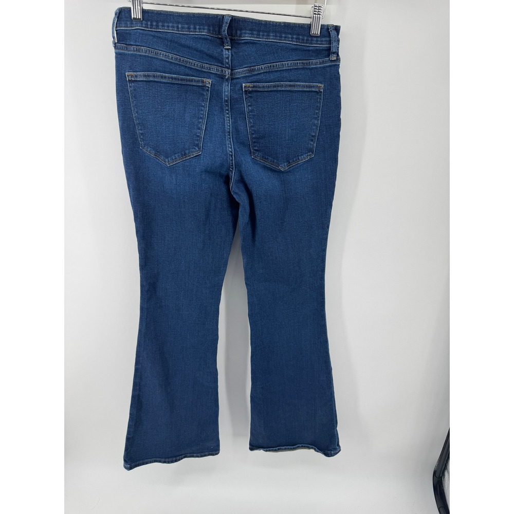 J.Crew Full Length Flare Jeans Dark Wash Denim High Rise Size 28 Indigo Blue - Picture 3 of 3